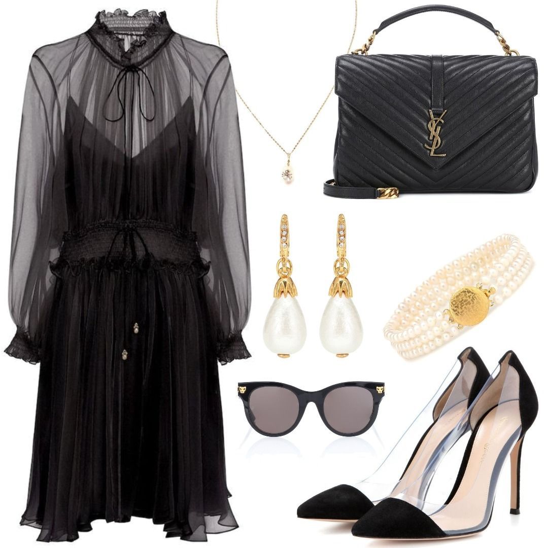Chloé Silk Dress Black Outfit for Womenoutfits for purchase on Stylaholic