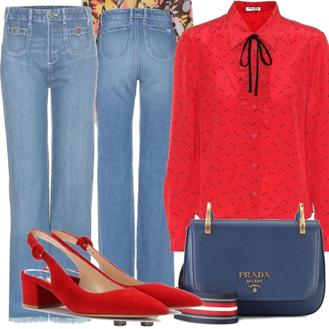 Miu Miu Polka-dot silk blouse Red Outfit for Womenoutfits for purchase ...