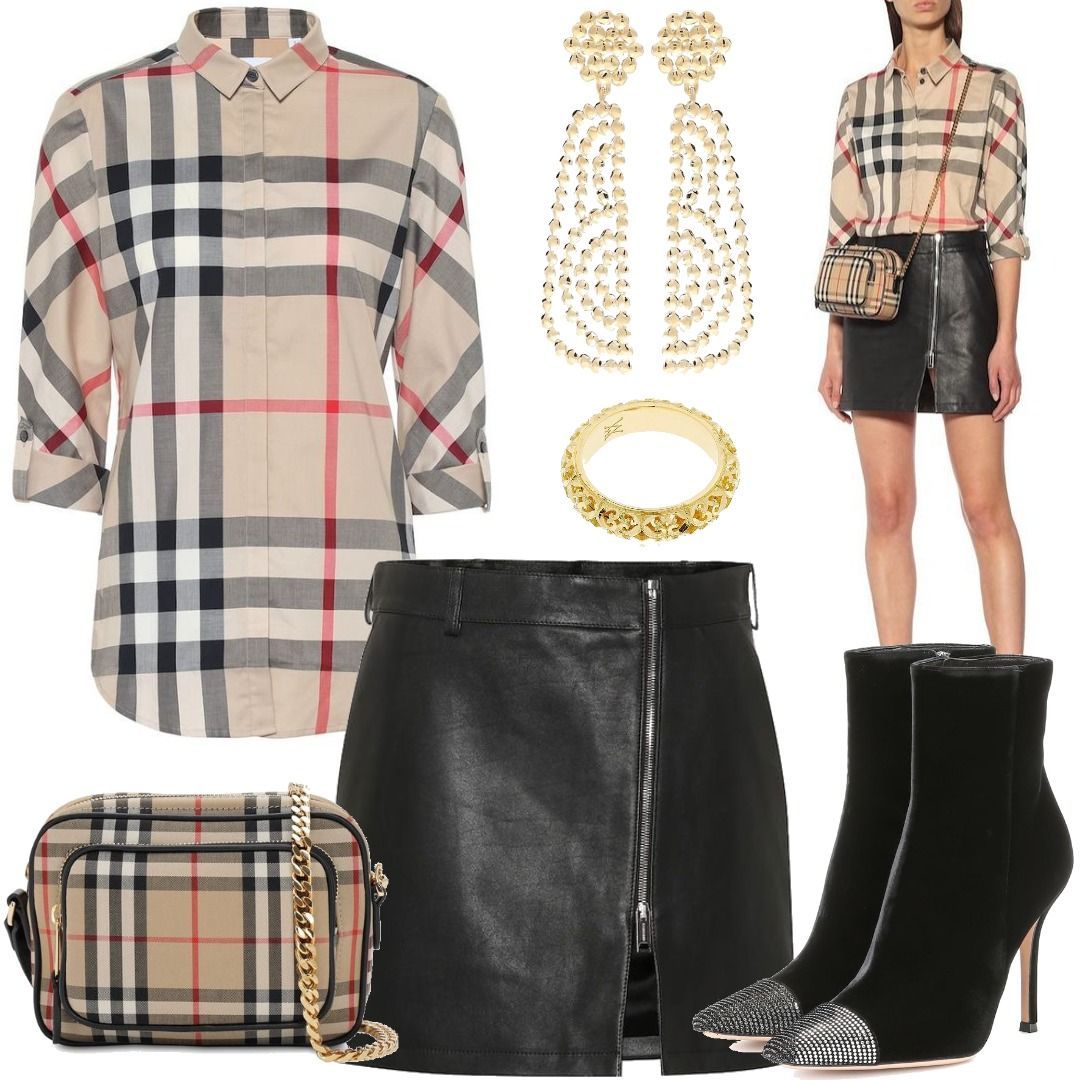 Burberry Leather miniskirt Black Women Outfit for Womenoutfits for ...