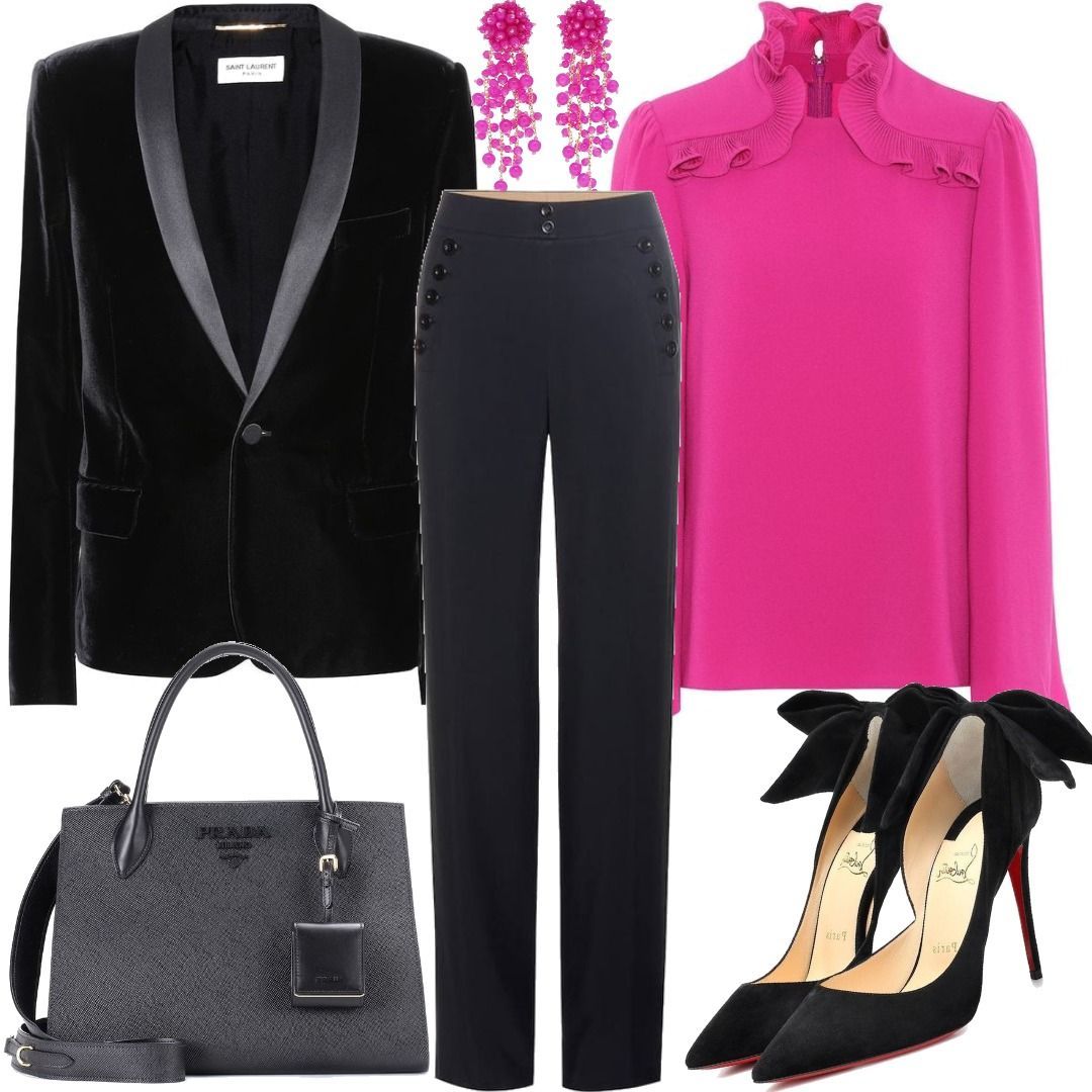 Fall winter outfit velvet black blazer white button down shirt Gucci  cranberry medium joy Boston bag…