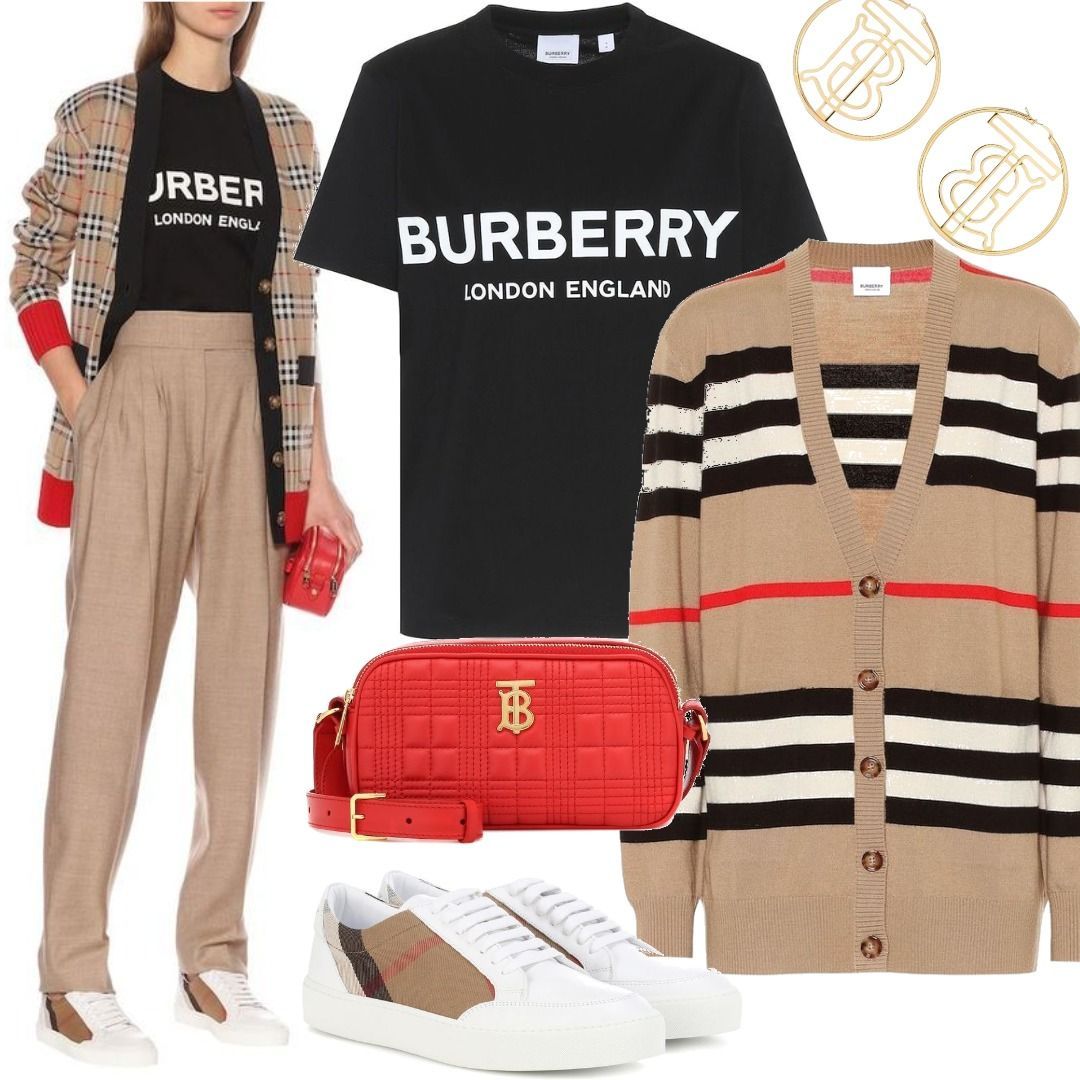 Burberry High-rise wool-blend carrot pants Beige Outfit for ...