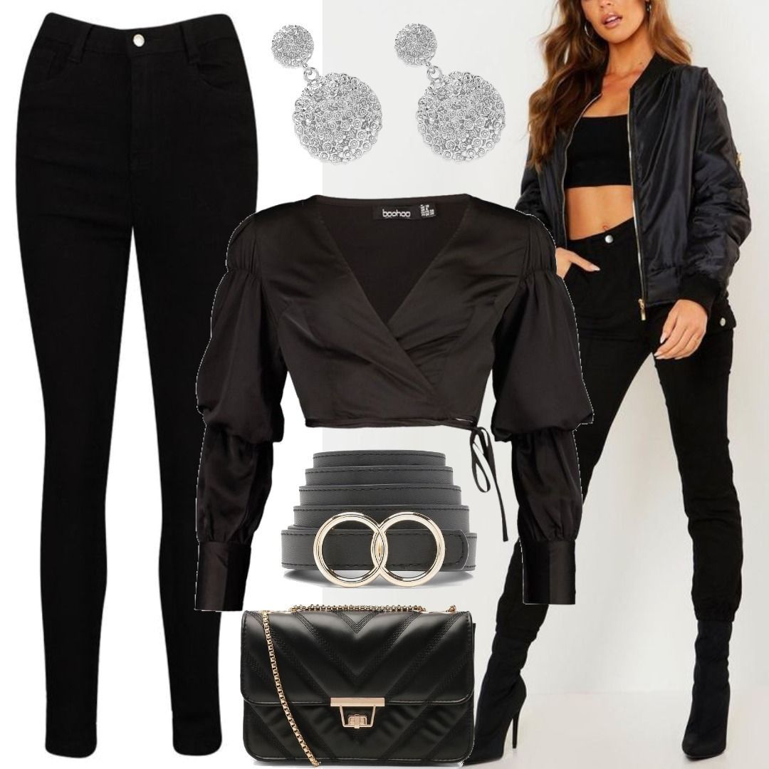 bomber jacket black outfit