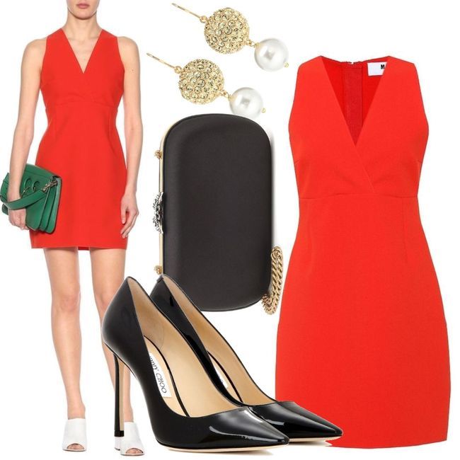 MSGM Crêpe minidress Red Outfit for Womenoutfits for purchase on Stylaholic