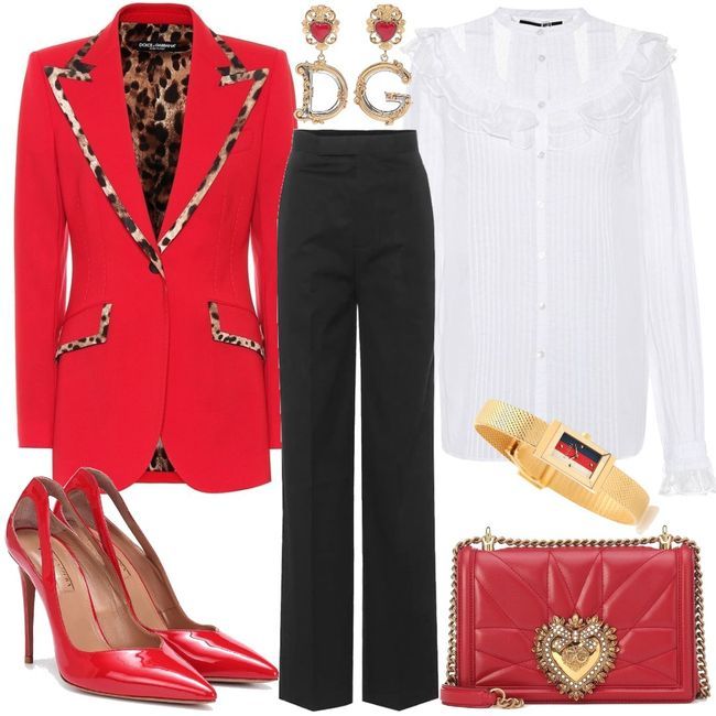Dolce & Gabbana Virgin wool-blend blazer Red Outfit for Womenoutfits ...