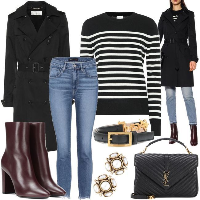 Saint Laurent Cotton-blend trench coat Black Outfit for Womenoutfits ...